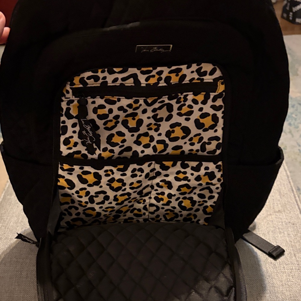 Vera Bradley Black Quilted Daypack Backpack - Picture 2 of 4